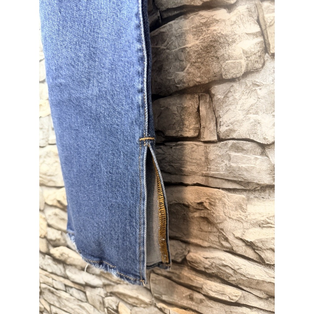 Good American Good Boy Jeans W Inseam Split Sz 2/26 Straight Leg High Rise 26x33 - Picture 3 of 9